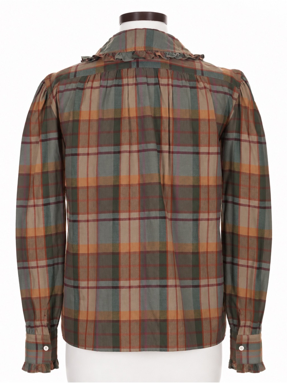 VTG Ralph Lauren Button Up Shirt Plaid Victorian Blouse Bow Tie 80s 90s Country - Picture 7 of 9